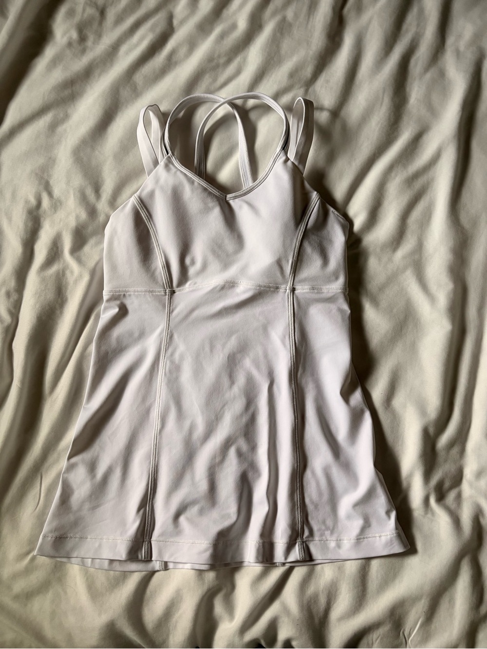 white lululemon strappy tank top